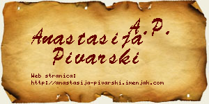 Anastasija Pivarski vizit kartica